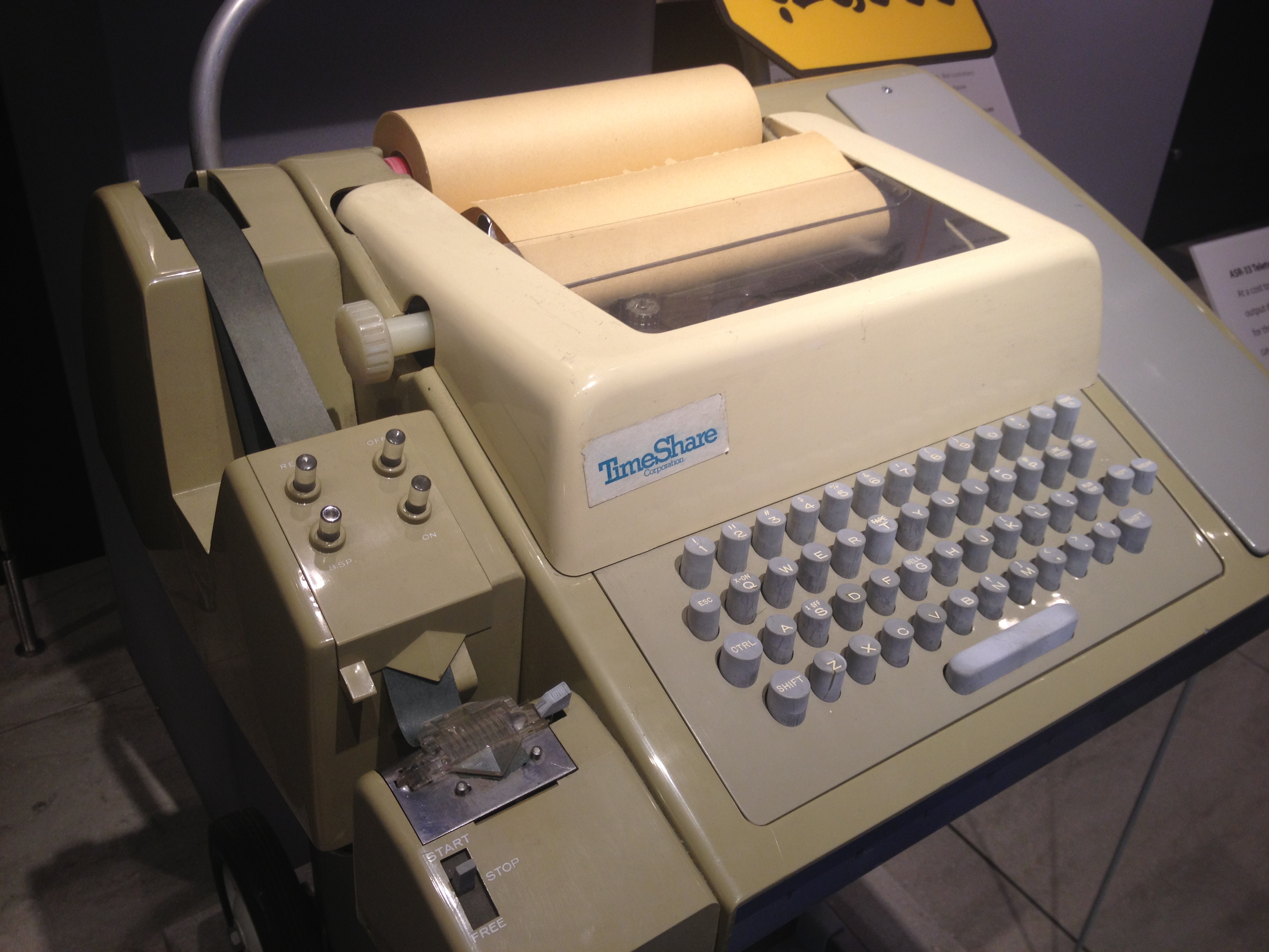 An old teleprinter machine.